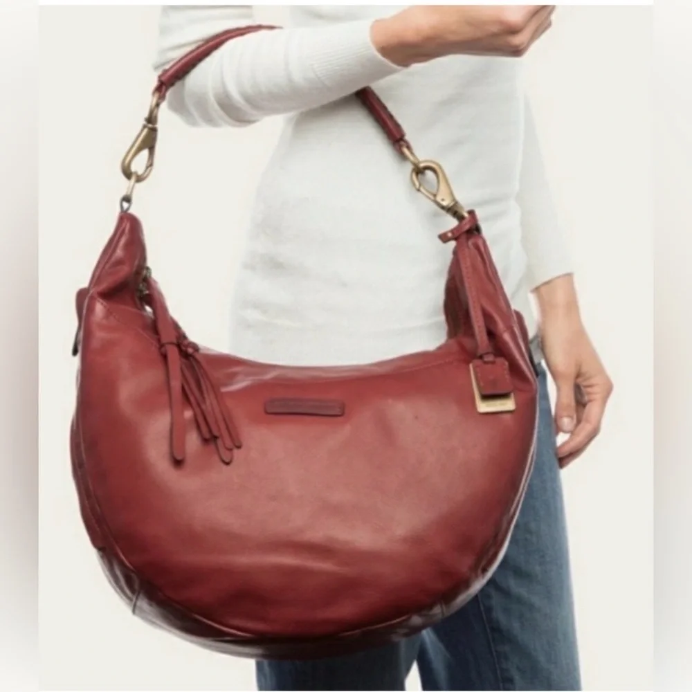 NWOT Frye Jenny Leather Slouch Hobo Shoulder Bag Burnt Red Hangtag Retail $428 - Picture 14 of 14
